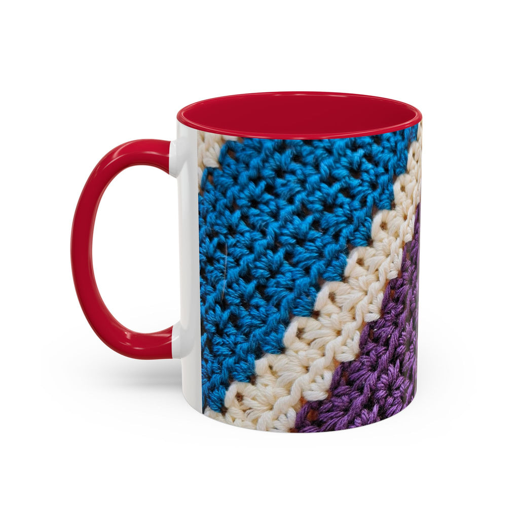 Cozy Crochet Pattern Coffee Mug — Colorful 11oz & 15oz Ceramic
