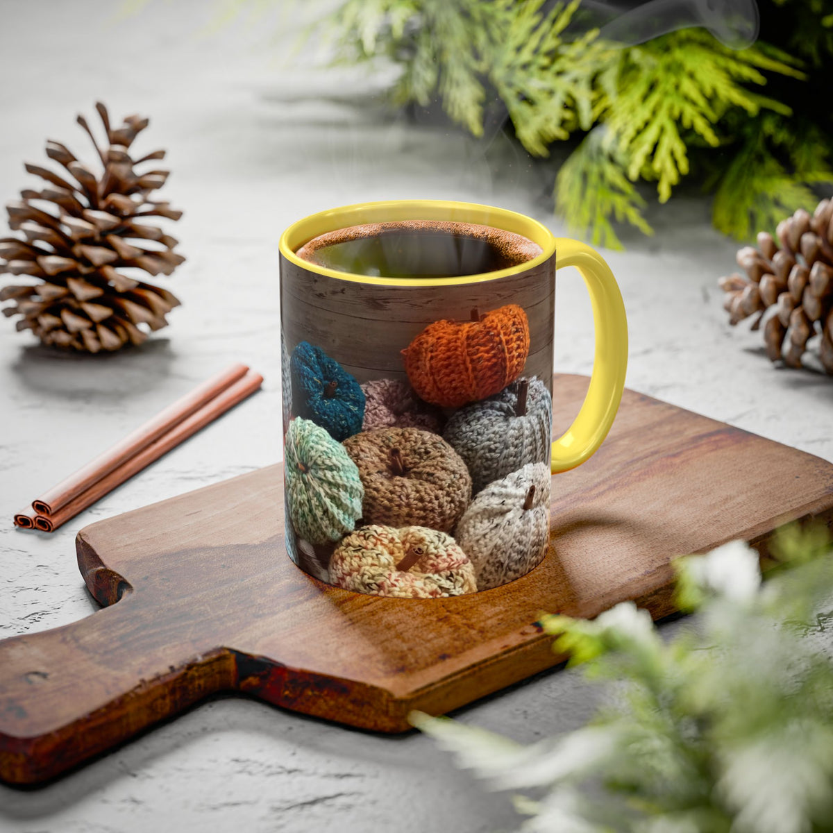 Crocheted Pumpkin Fall Mug – Cozy Autumn Coffee Cup (11oz/15oz)
