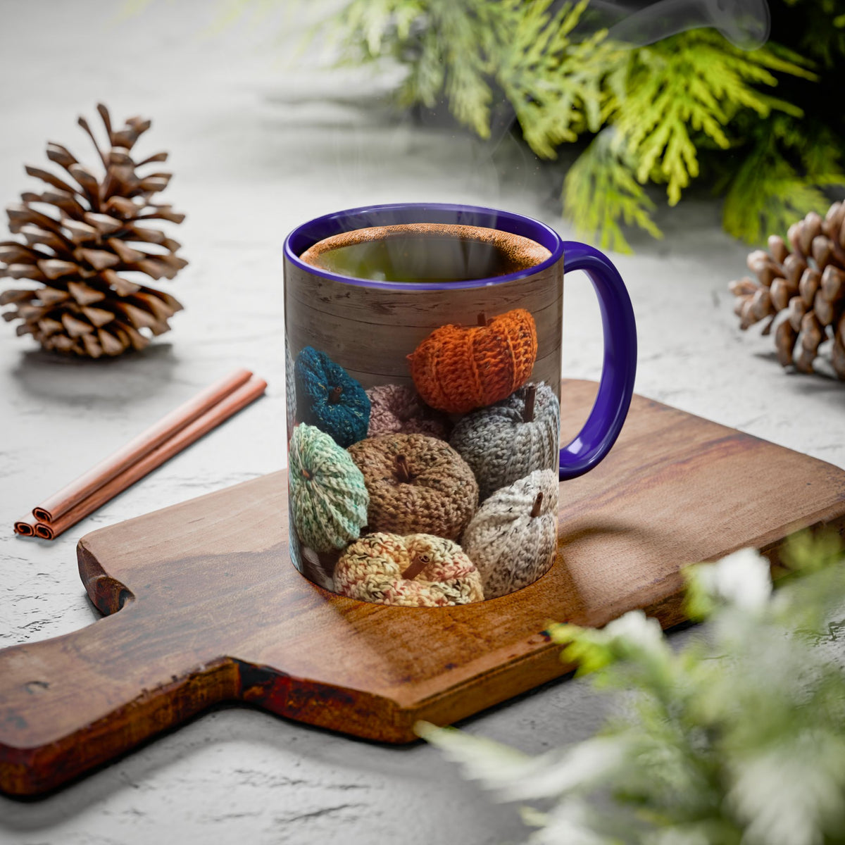 Crocheted Pumpkin Fall Mug – Cozy Autumn Coffee Cup (11oz/15oz)