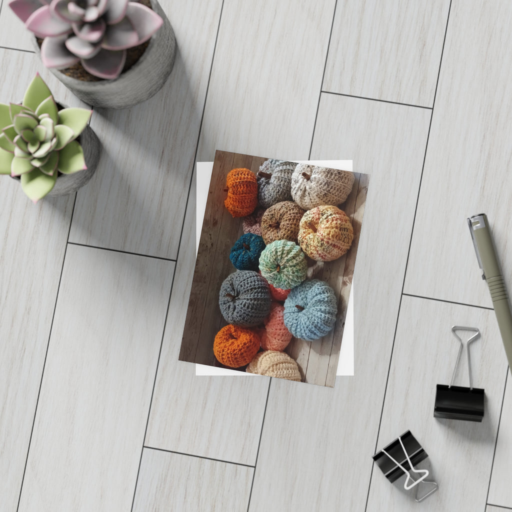 Crocheted Fall Pumkins Postcard Bundles (envelopes included)