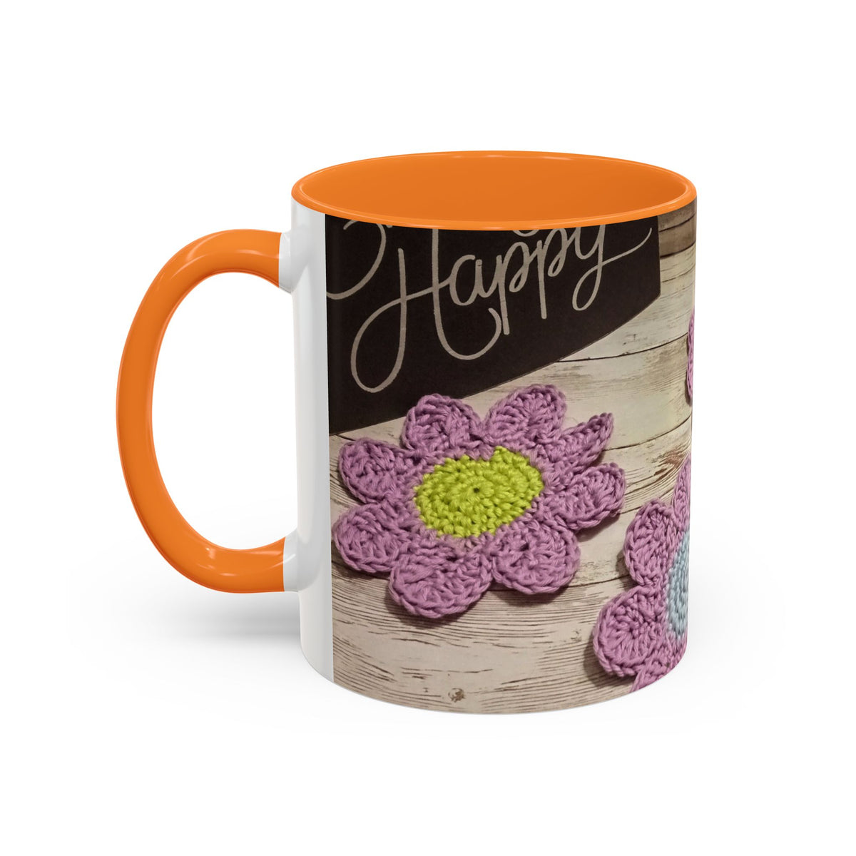 Crochet Flower Mug — Colorful Handmade Floral 11oz/15oz Coffee Cup