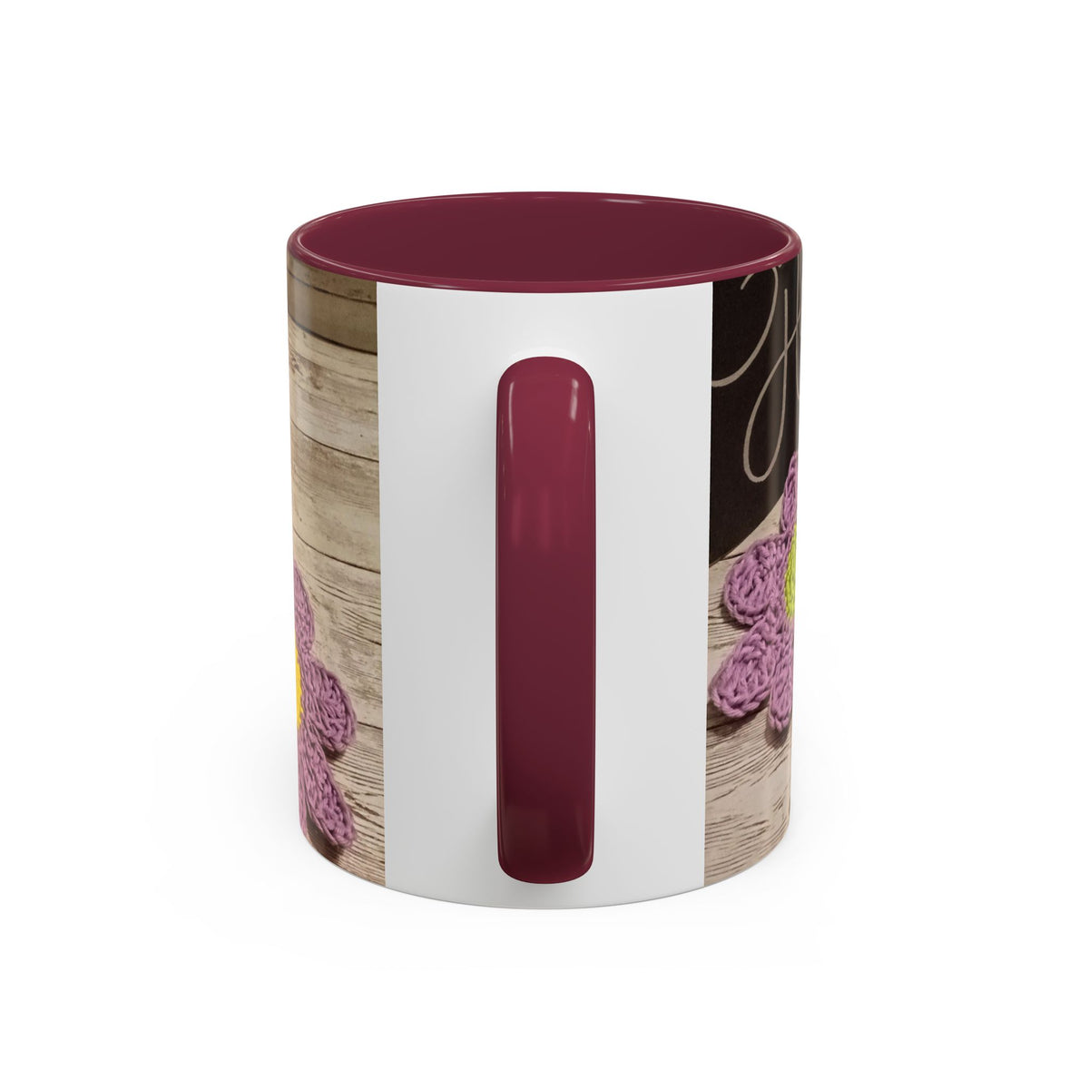 Crochet Flower Mug — Colorful Handmade Floral 11oz/15oz Coffee Cup