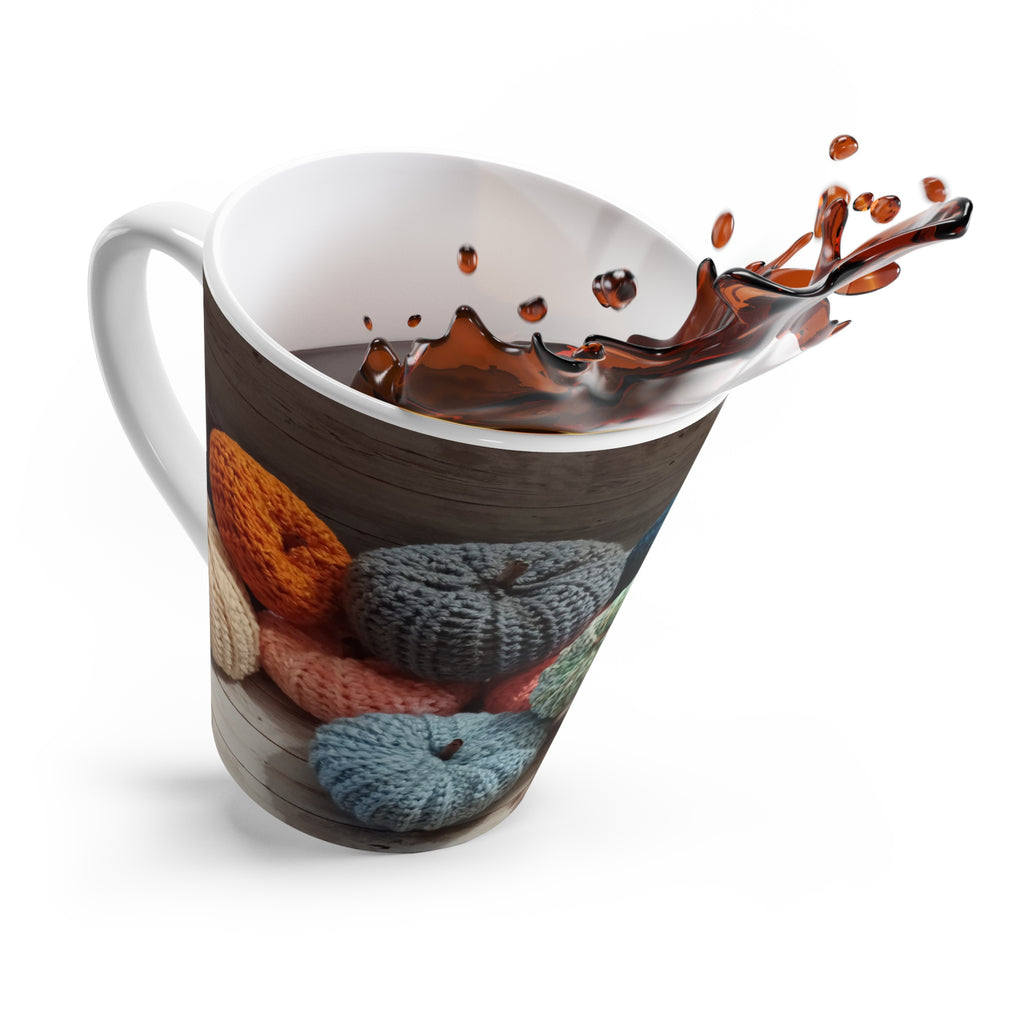 Crochet Pumpkin Latte Mug — Cozy Autumn Fall Coffee Cup