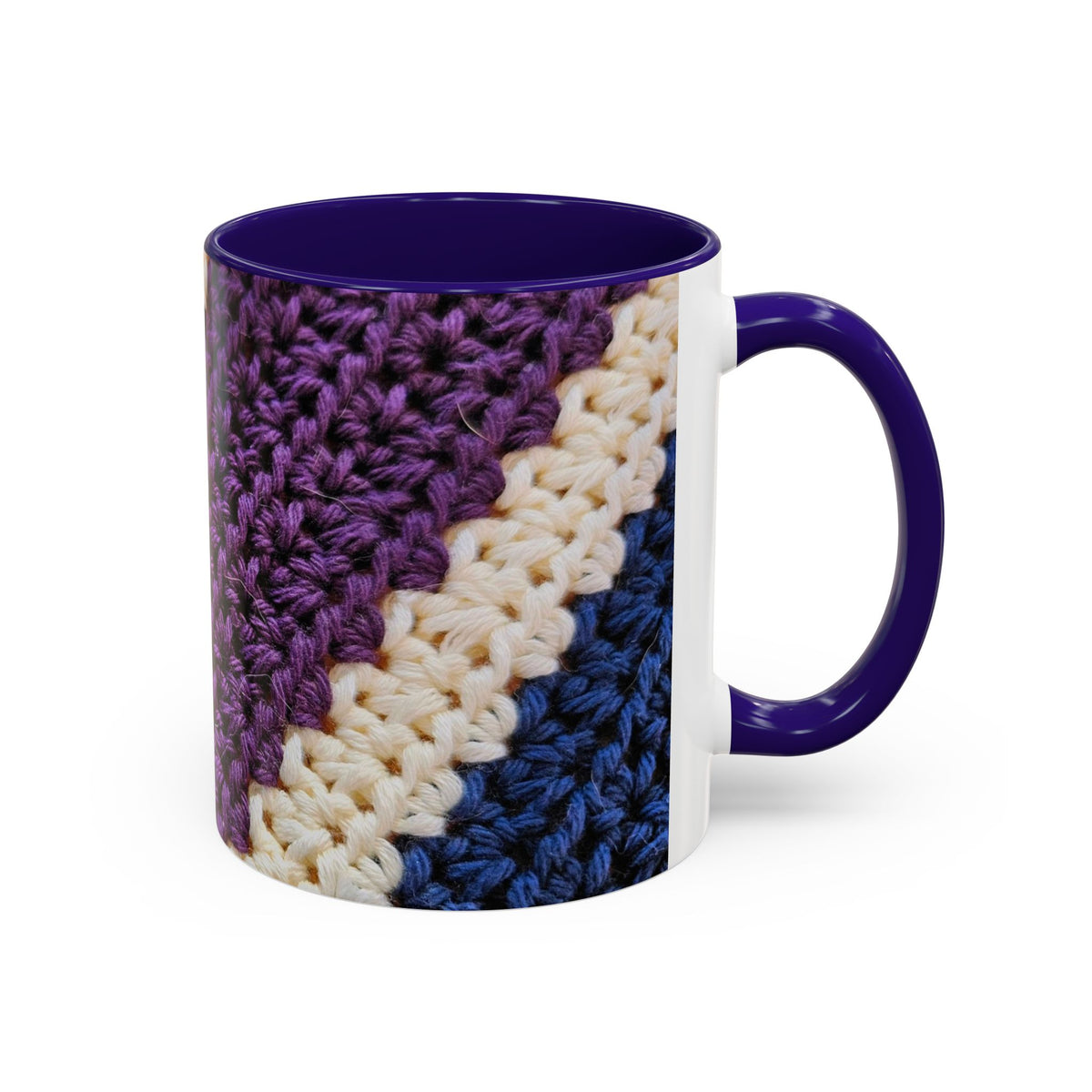 Cozy Crochet Pattern Coffee Mug — Colorful 11oz & 15oz Ceramic