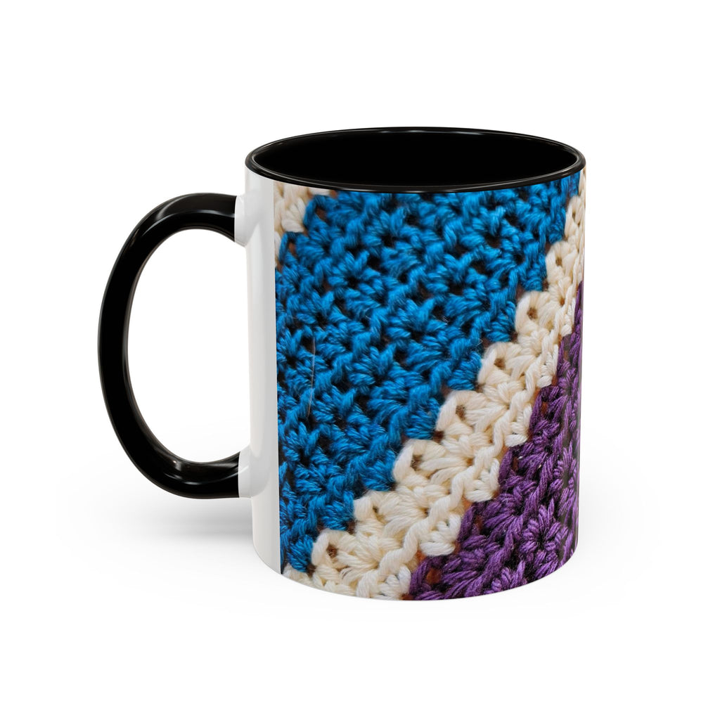 Cozy Crochet Pattern Coffee Mug — Colorful 11oz & 15oz Ceramic