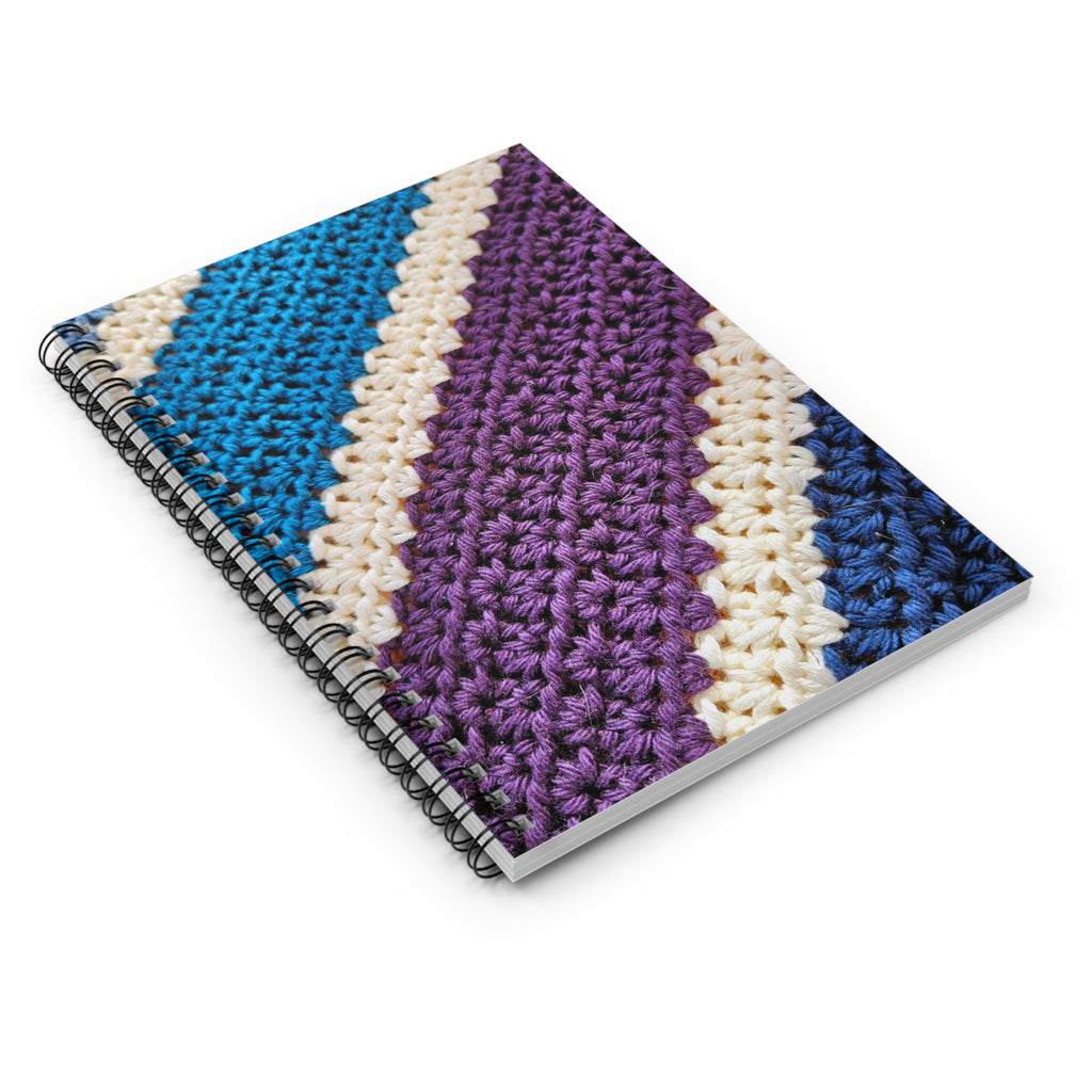 Crocheted Stripe Spiral Notebook — Ruled Journal for Crocheters & Crafters