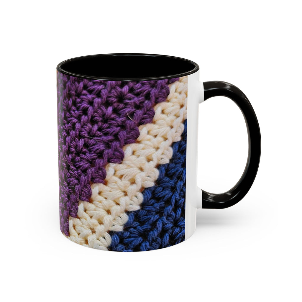 Cozy Crochet Pattern Coffee Mug — Colorful 11oz & 15oz Ceramic