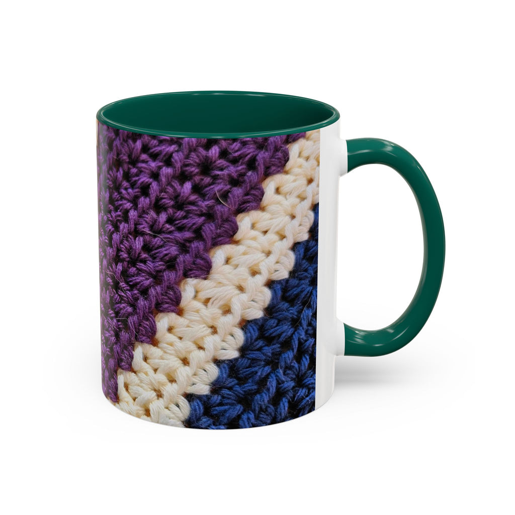 Cozy Crochet Pattern Coffee Mug — Colorful 11oz & 15oz Ceramic